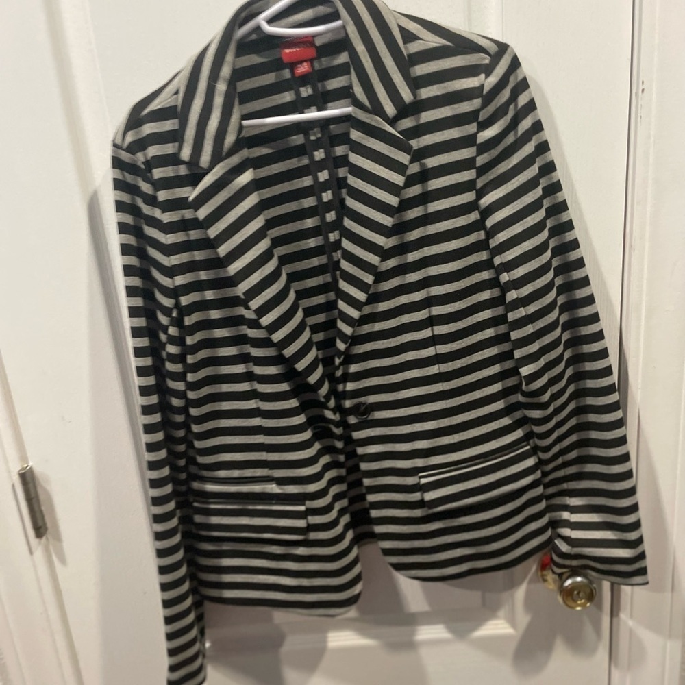 Merona striped blazer work top